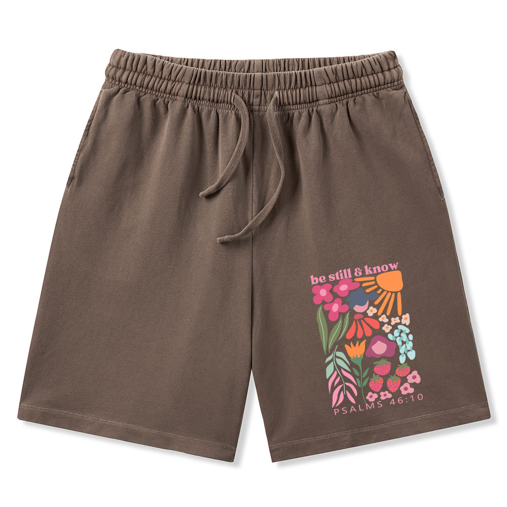 Be Still And Know Christian Washed Shorts