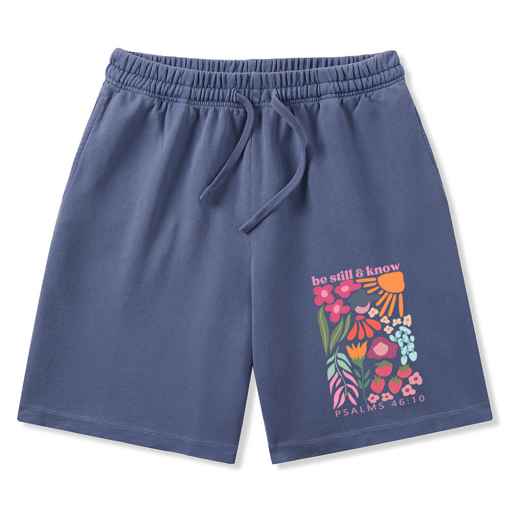 Be Still And Know Christian Washed Shorts