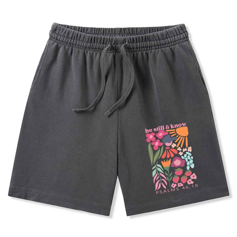 Be Still And Know Christian Washed Shorts