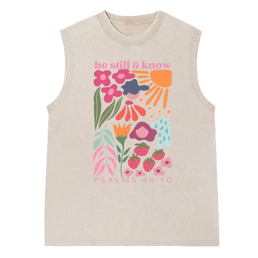 Be Still And Know Christian Washed Sleeveless Tee