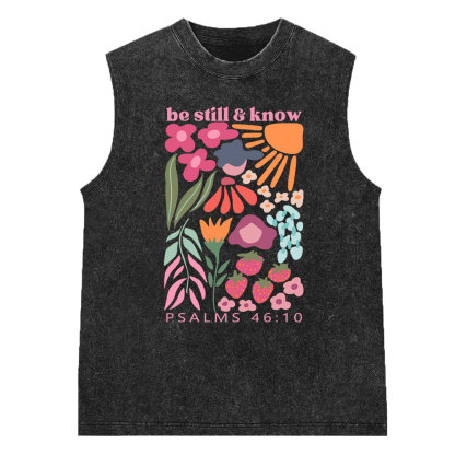Be Still And Know Christian Washed Sleeveless Tee
