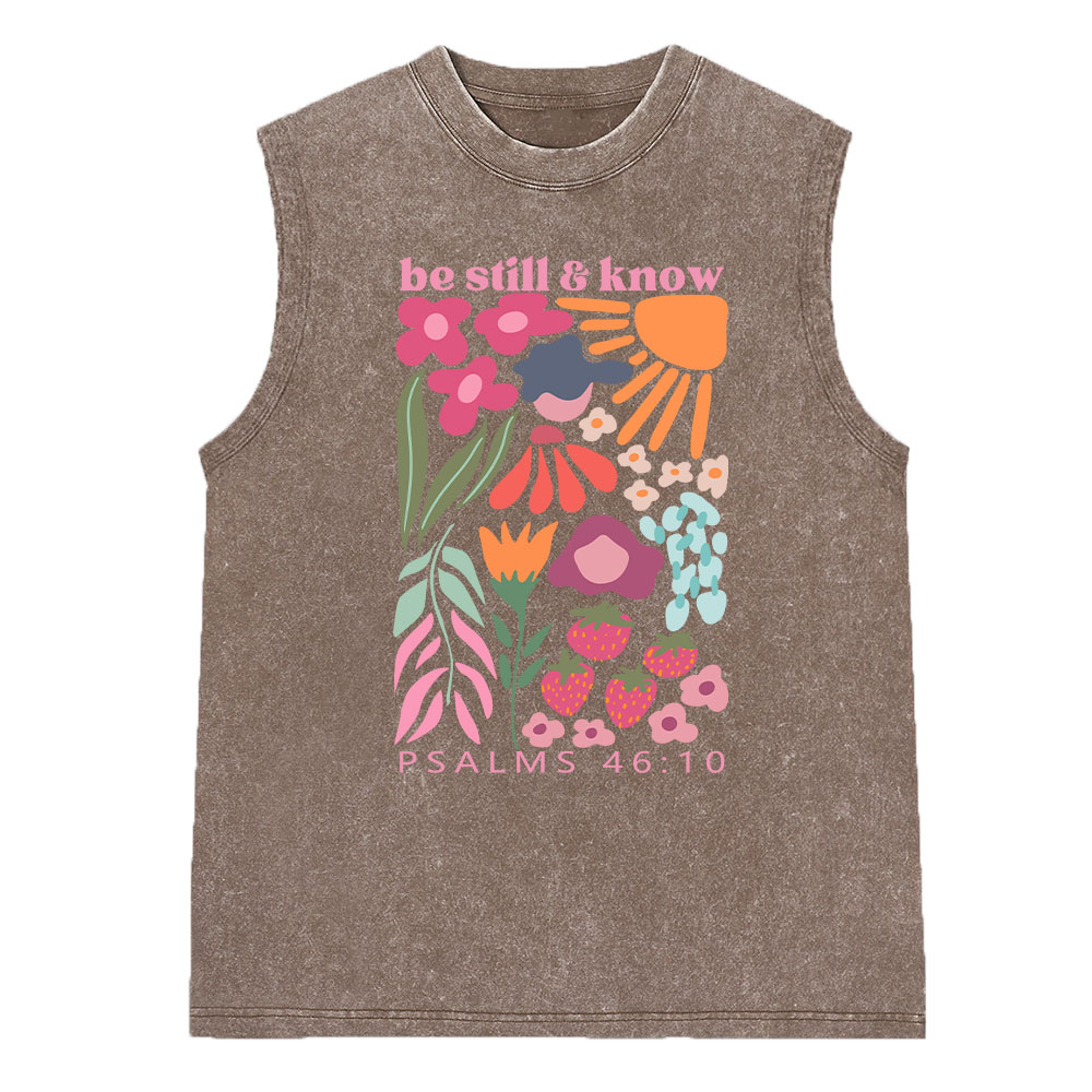 Be Still And Know Christian Washed Sleeveless Tee