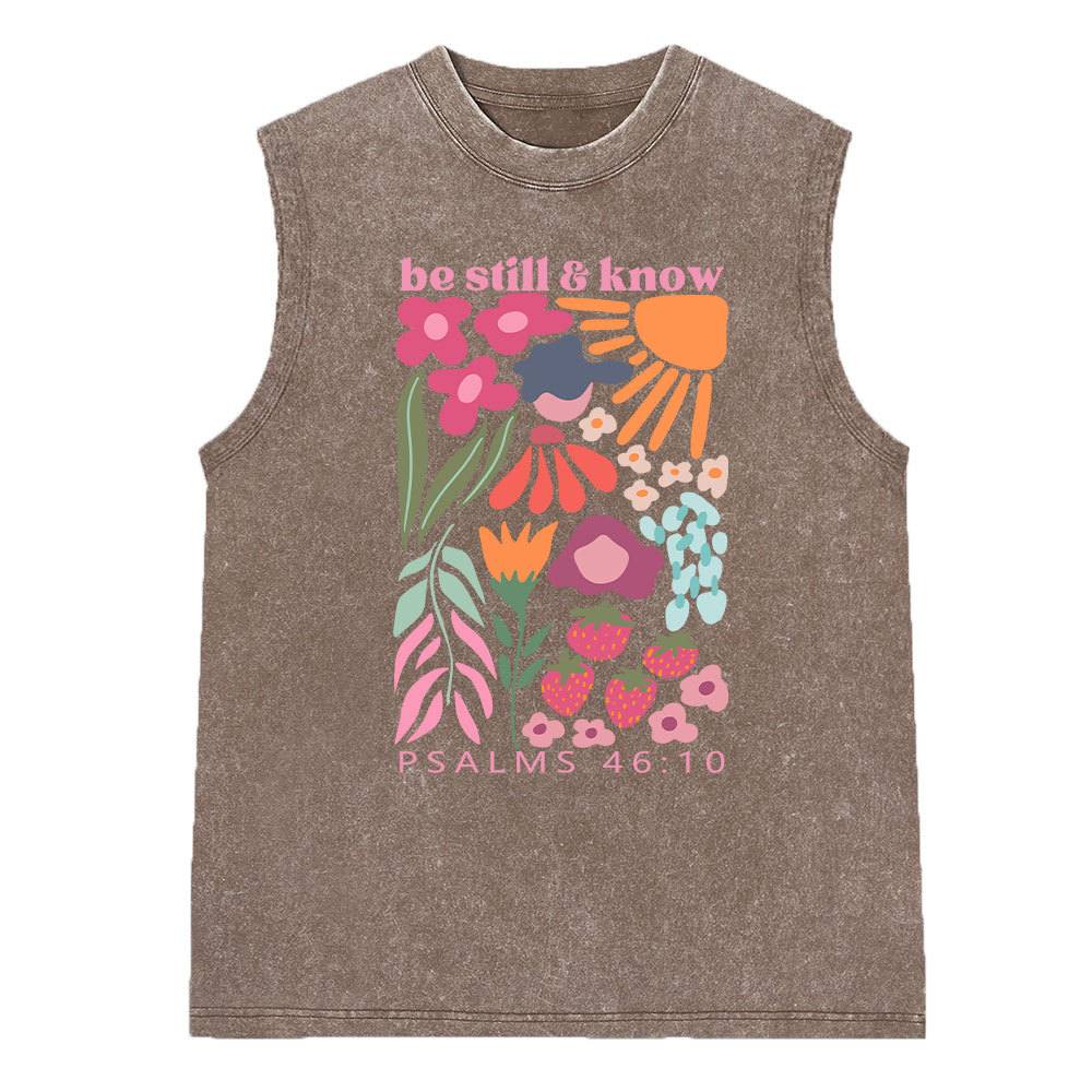 Be Still And Know Christian Washed Sleeveless Tee