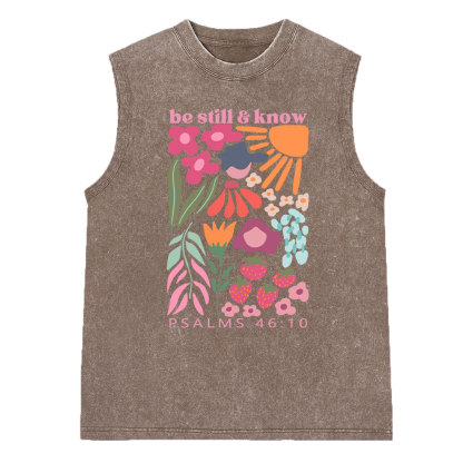 Be Still And Know Christian Washed Sleeveless Tee