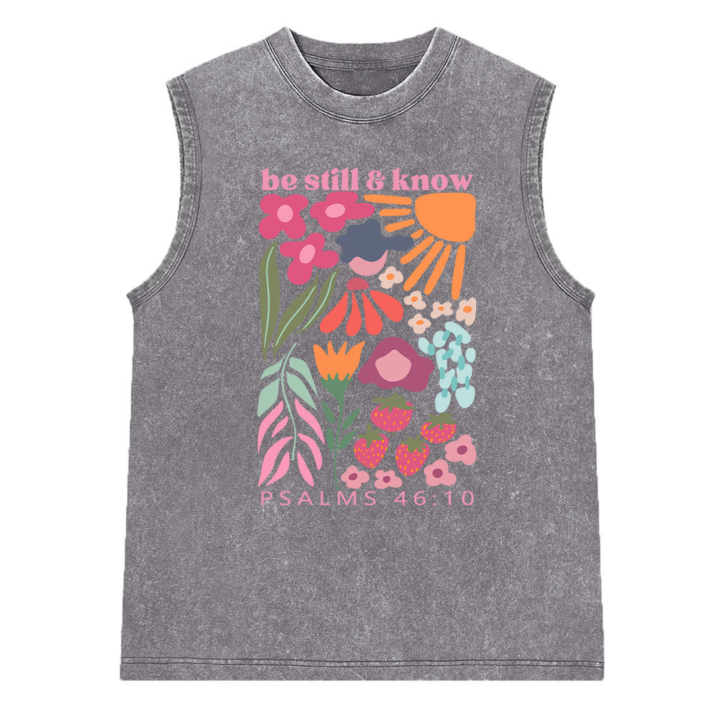 Be Still And Know Christian Washed Sleeveless Tee
