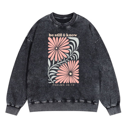 Be Still And Know Christian Washed Sweatshirt