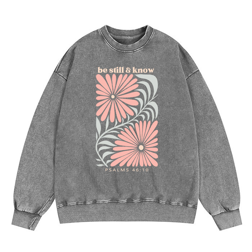 Be Still And Know Christian Washed Sweatshirt