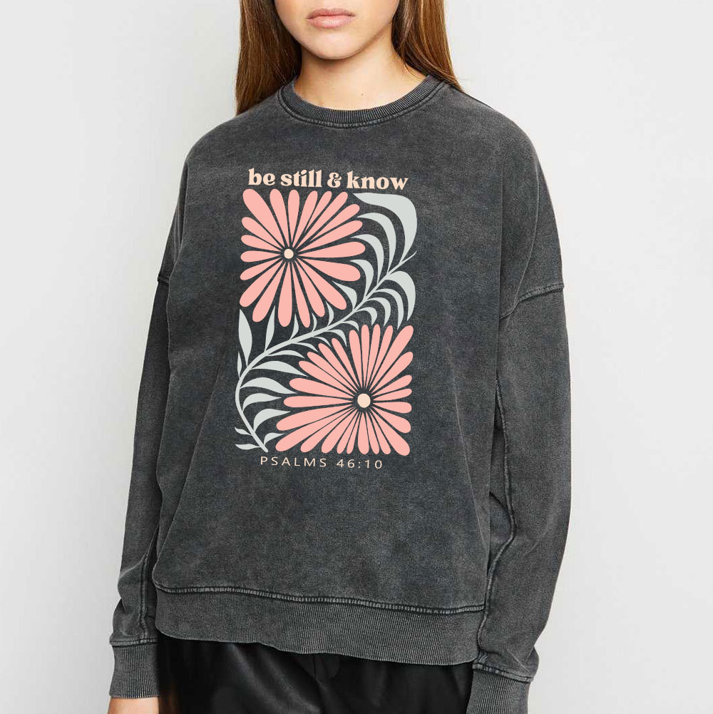 Be Still And Know Christian Washed Sweatshirt