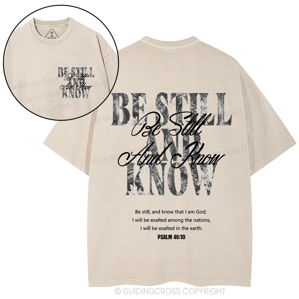 Be Still And Know Christian Washed T-Shirt