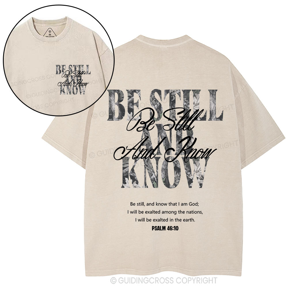 Be Still And Know Christian Washed T-Shirt