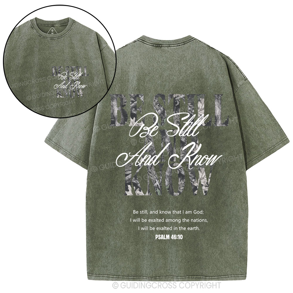 Be Still And Know Christian Washed T-Shirt