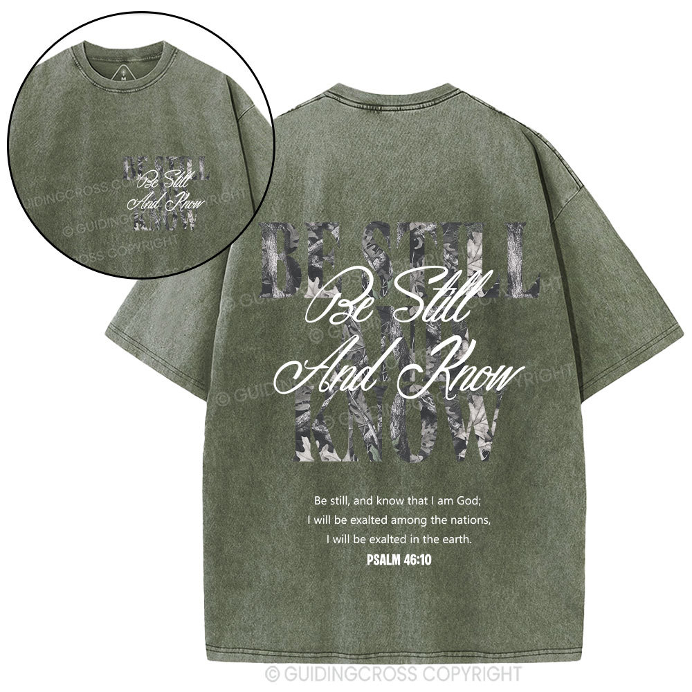 Be Still And Know Christian Washed T-Shirt