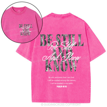 Be Still And Know Christian Washed T-Shirt