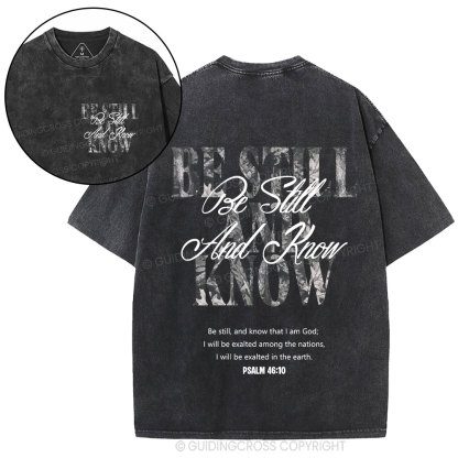 Be Still And Know Christian Washed T-Shirt