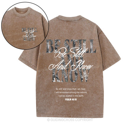 Be Still And Know Christian Washed T-Shirt