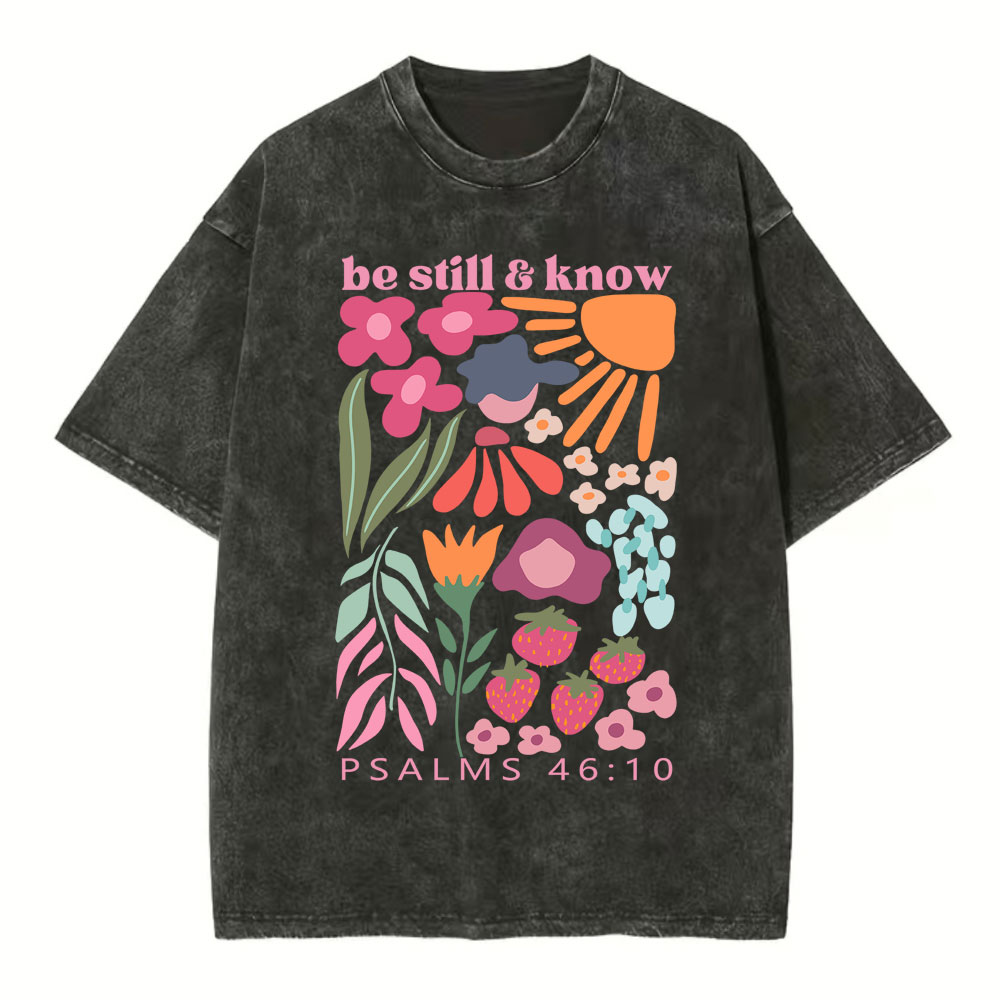 Be Still And Know Christian Washed T-Shirt