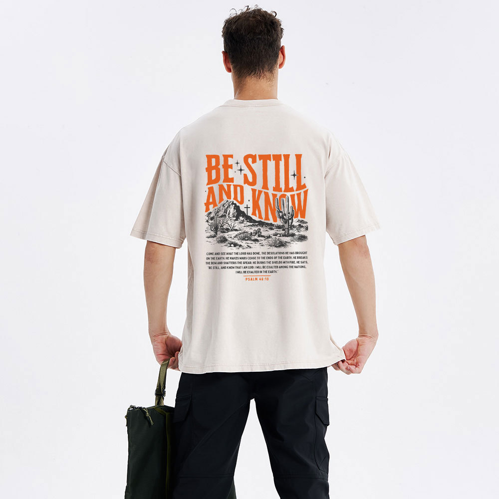 Be Still And Know Christian Washed T-Shirt
