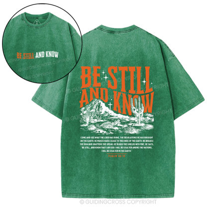 Be Still And Know Christian Washed T-Shirt