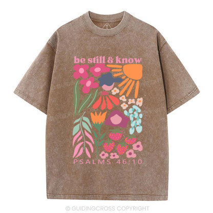 Be Still And Know Christian Washed T-Shirt