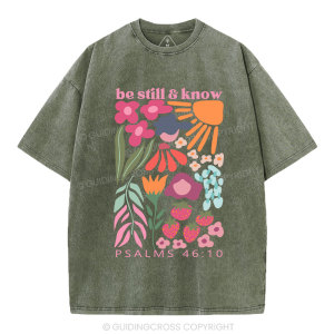 Image of Be Still And Know Christian Washed T-Shirt