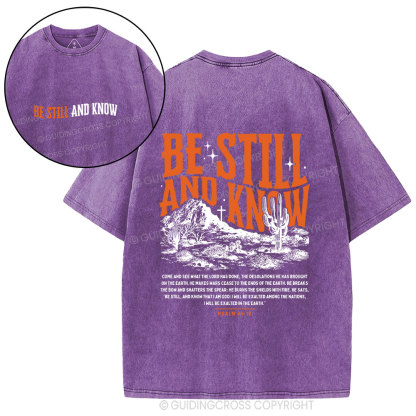 Be Still And Know Christian Washed T-Shirt