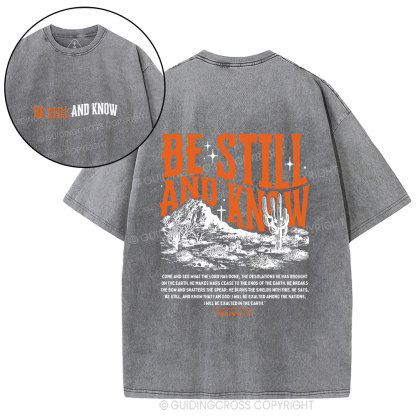 Be Still And Know Christian Washed T-Shirt