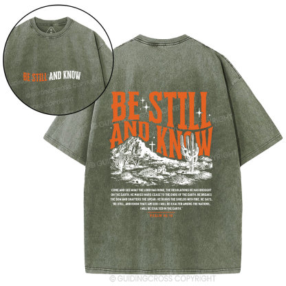 Be Still And Know Christian Washed T-Shirt