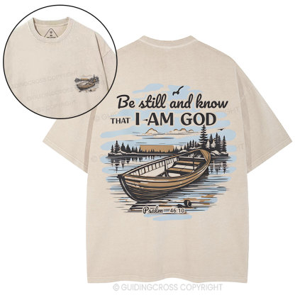Be Still And Know Christian Washed T-Shirt