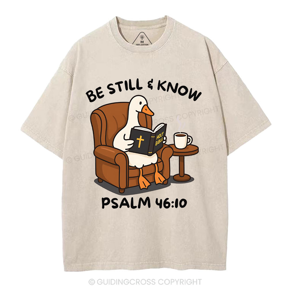 Be Still And Know Christian Washed T-Shirt