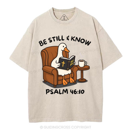 Be Still And Know Christian Washed T-Shirt