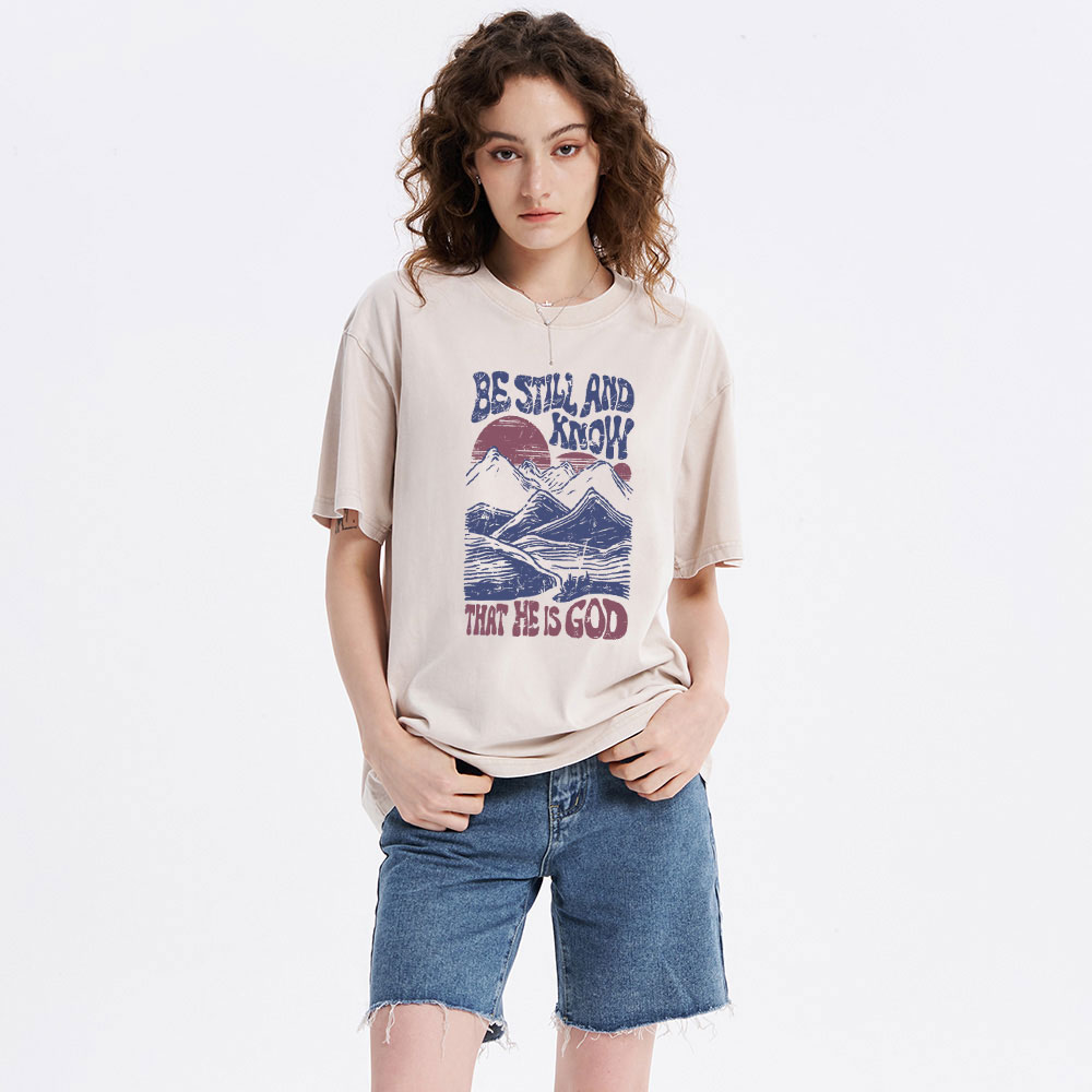Be Still And Know Christian Washed T-Shirt