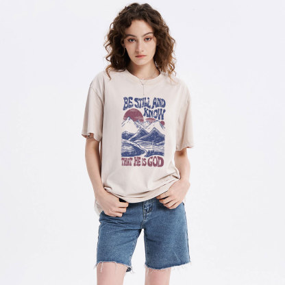 Be Still And Know Christian Washed T-Shirt