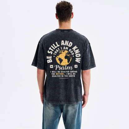 Be Still And Know Christian Washed T-Shirt