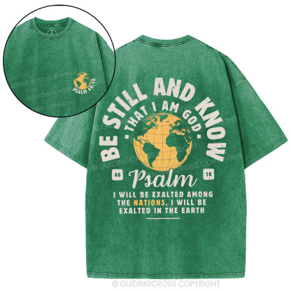 Be Still And Know Christian Washed T-Shirt