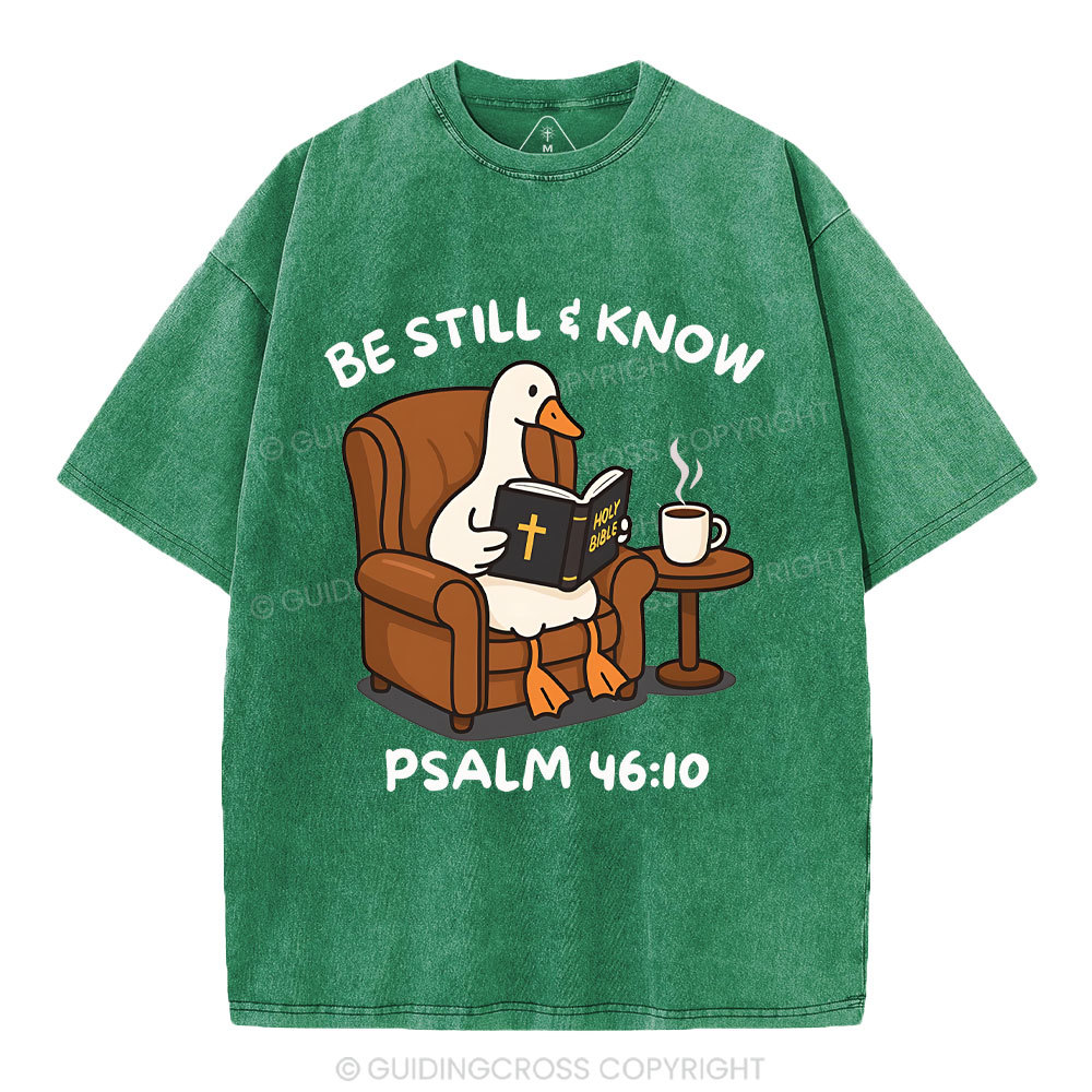 Be Still And Know Christian Washed T-Shirt