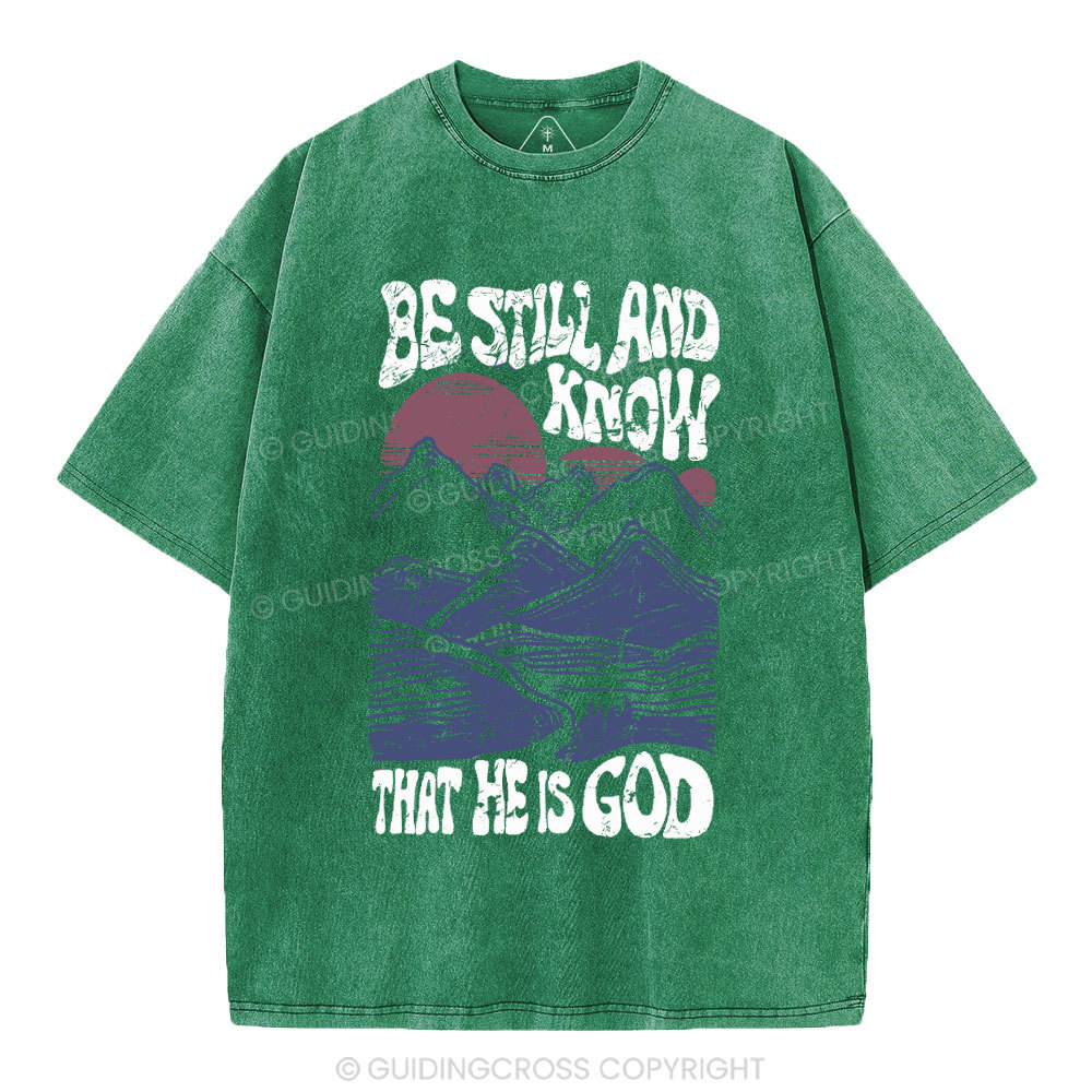 Be Still And Know Christian Washed T-Shirt