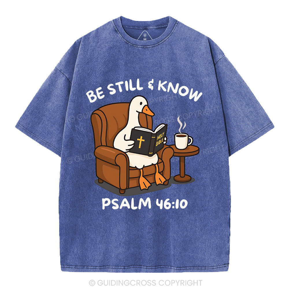 Be Still And Know Christian Washed T-Shirt