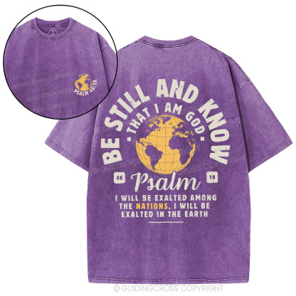 Be Still And Know Christian Washed T-Shirt