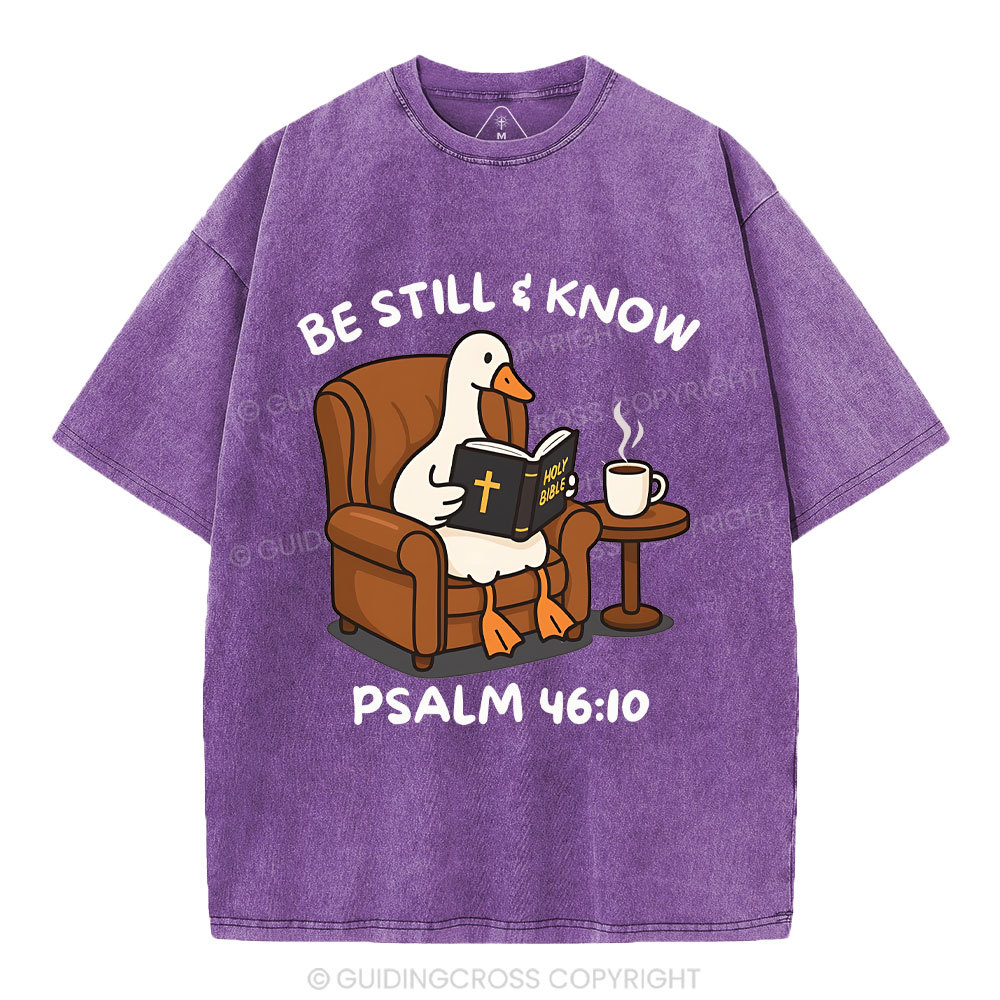 Be Still And Know Christian Washed T-Shirt