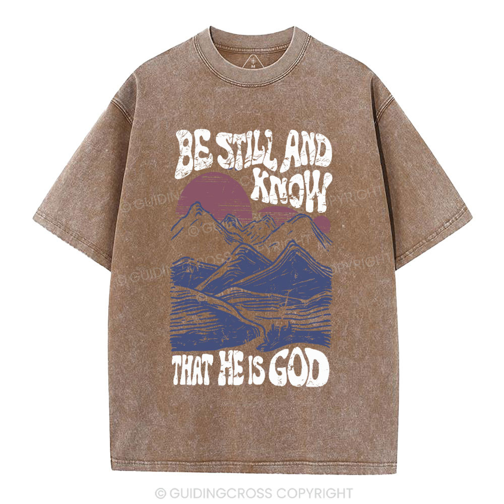 Be Still And Know Christian Washed T-Shirt