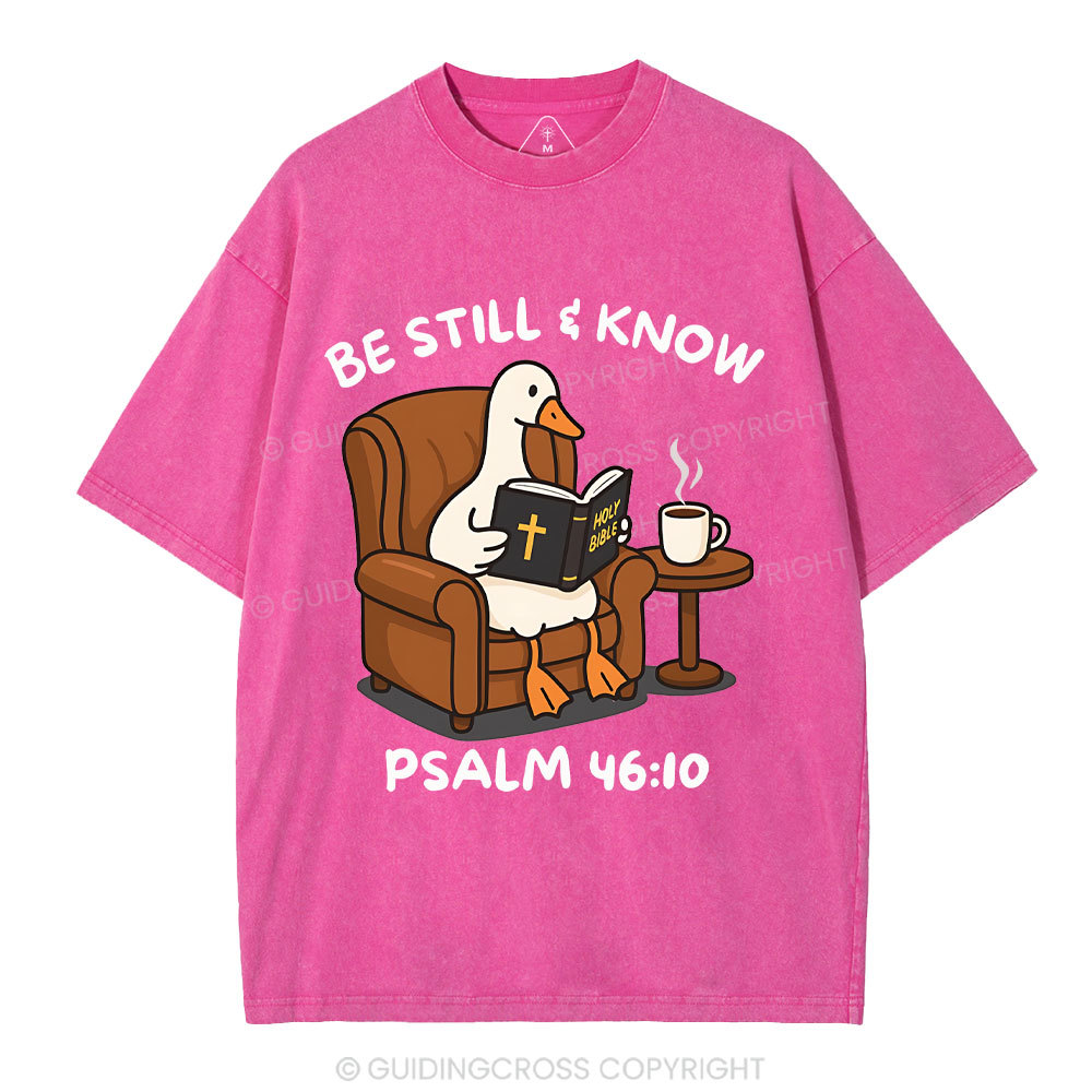 Be Still And Know Christian Washed T-Shirt
