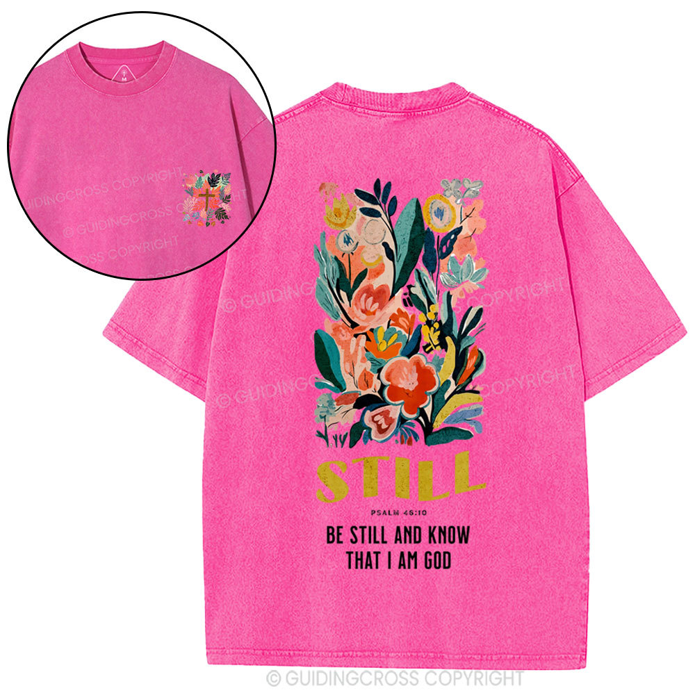 Be Still And Know Christian Washed T-Shirt
