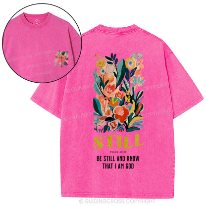 Be Still And Know Christian Washed T-Shirt