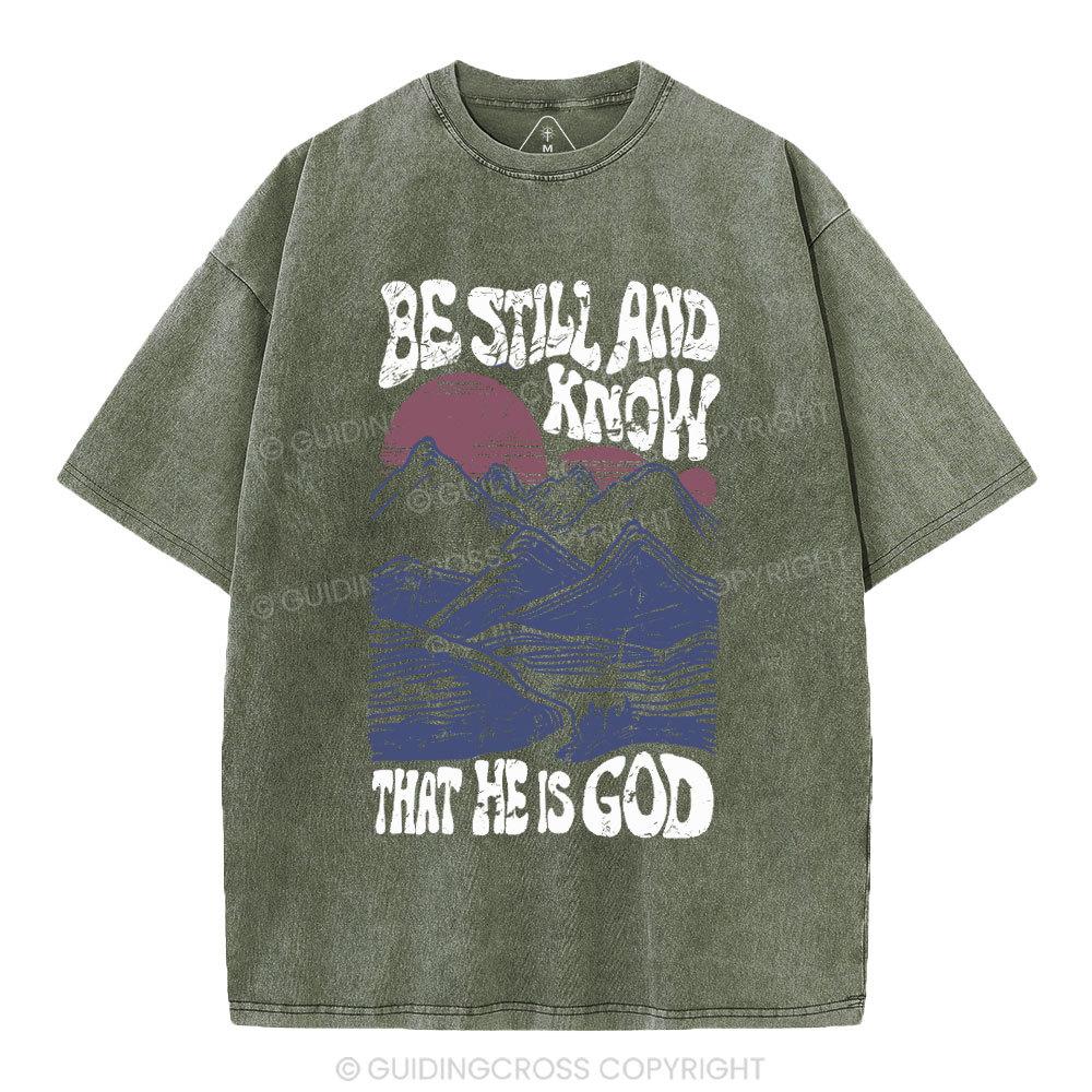Be Still And Know Christian Washed T-Shirt