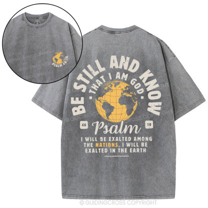 Be Still And Know Christian Washed T-Shirt