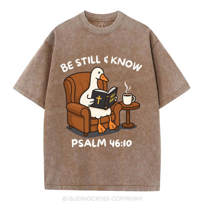 Be Still And Know Christian Washed T-Shirt