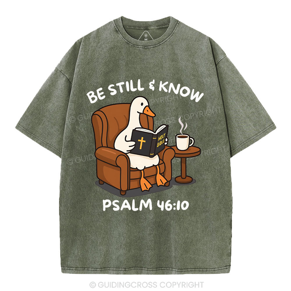 Be Still And Know Christian Washed T-Shirt