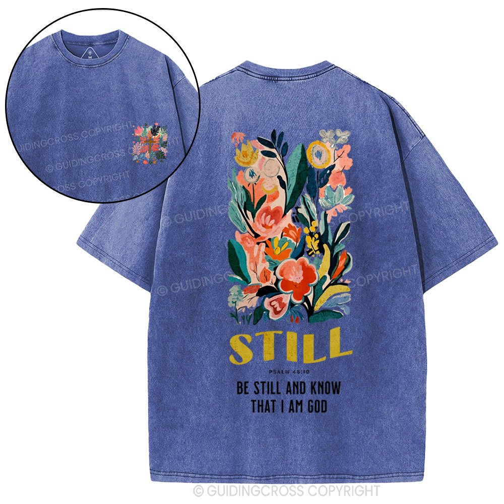 Be Still And Know Christian Washed T-Shirt