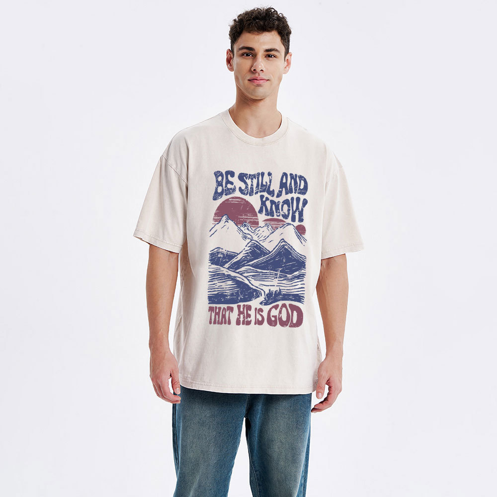 Be Still And Know Christian Washed T-Shirt