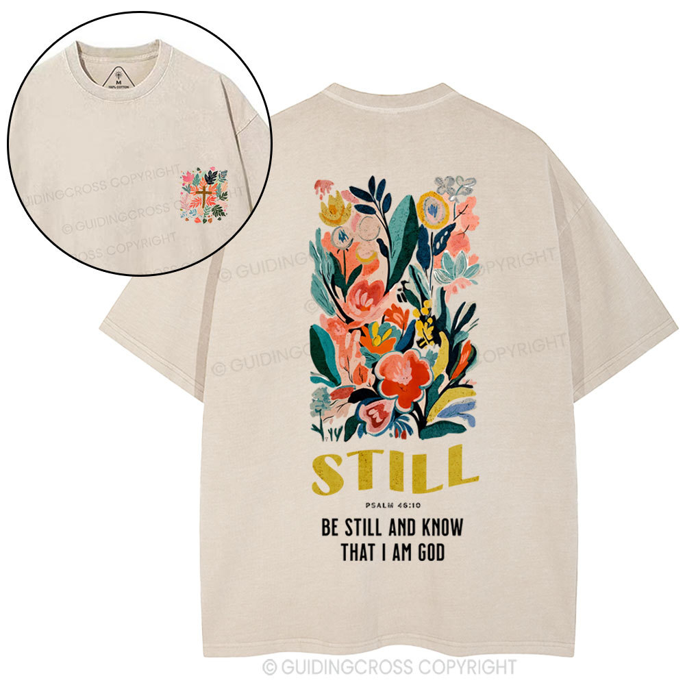 Be Still And Know Christian Washed T-Shirt